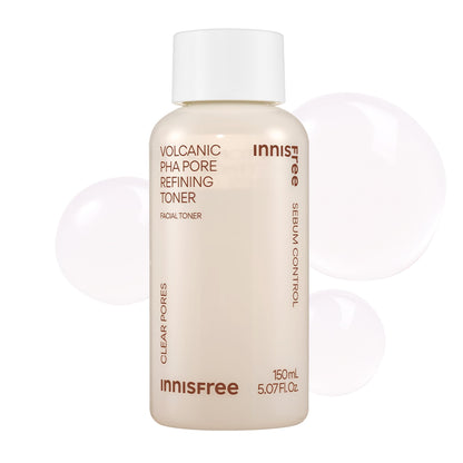 innisfree Volcanic PHA Toner, Korean Skincare with AHA & BHA, Refines Texture, Controls Oil, Exfoliating Face Treatment