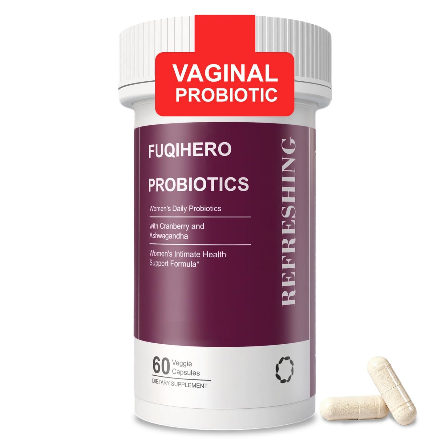 Vaginal Probiotics for Women - Vaginal Moisturizer,Supports Vaginal Health,Moisture,clean,pH Balance,Fights Itch,Odor & Yeast,Enhances Intimate Wellness,Probiotics,Ashwagandha,Cranberry 60 Ct
