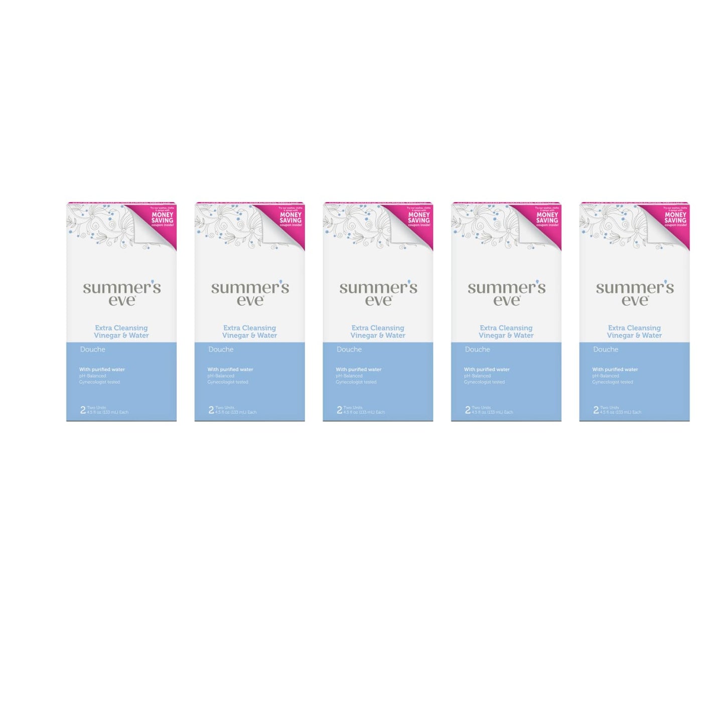 Summer's Eve Extra Cleansing Vinegar & Water Douche 2 Each (Pack of 5)