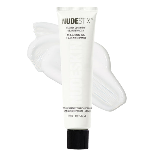 Nudestix Blemish Clarifying Gel Moisturizer – Lightweight Salicylic Acid Acne Treatment with Niacinamide, Cica & Hyaluronic Acid | Hydrating, Vegan Daily Face Moisturizer for Clear, Balanced Skin