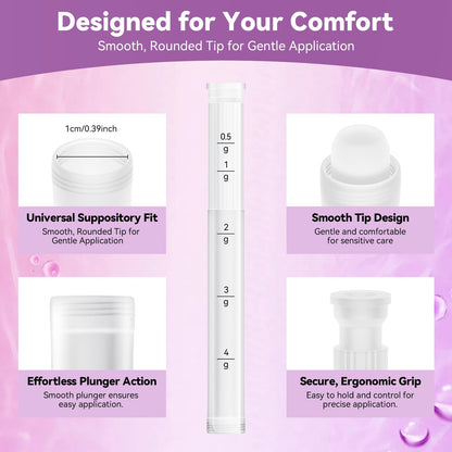 Disposable Vaginal Cream Applicators for Women, Vaginal Gel Applicator with Dosage Markings, Hygienic Threaded Injector Fits Premarin, Estrace, Preseed and Most OTC Gels, and Lubricants (20 Pack)