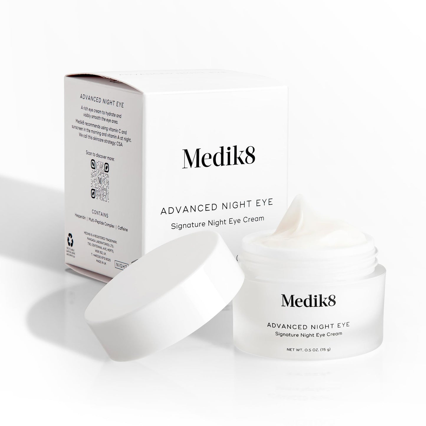 Medik8 Advanced Night Eye Cream - Multi Peptide and Caffeine Eye Cream - Night Moisturizer for Smoothing Wrinkles, Puffiness and Dark Circles - 0.5 oz