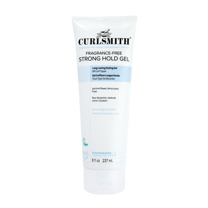 CURLSMITH Fragrance-Free Strong Hold Styling Gel - Long-Lasting Frizz Control for Defined Curls (8 oz)