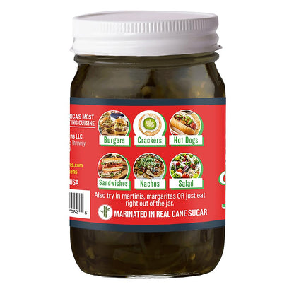 Ragin' Cajun Candied Jalapeño Slices - 14 fl oz Jar, All Natural - Sweet Spicy Louisiana Condiment for Nachos, Burgers & Sandwiches