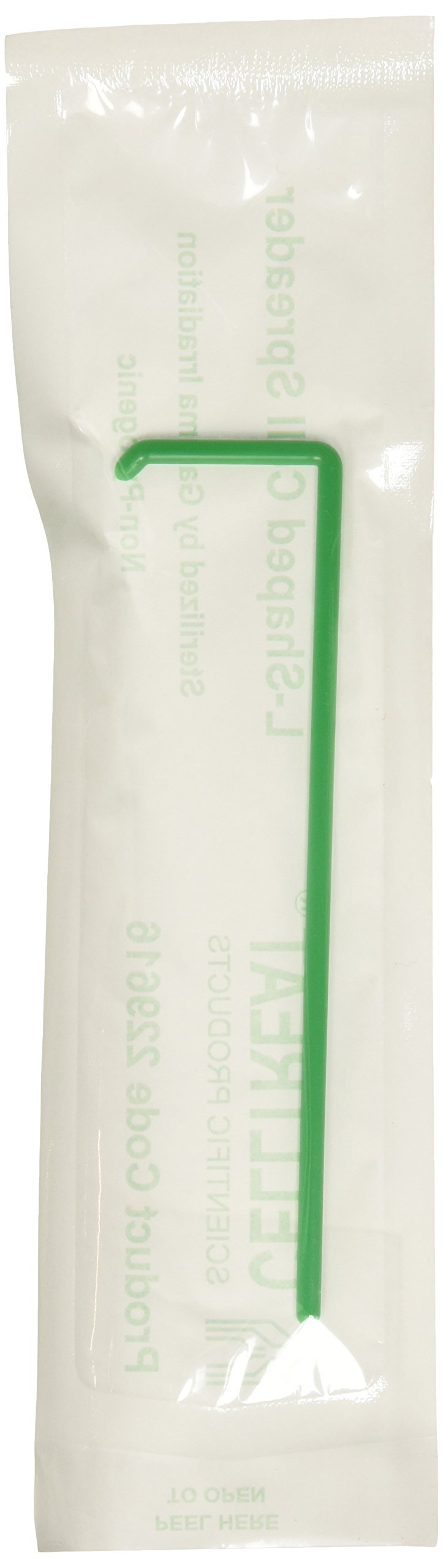 Celltreat 229616 Polypropylene L-Shaped Cell Spreader, Sterile, 145mm Length, Green (Case of 100)