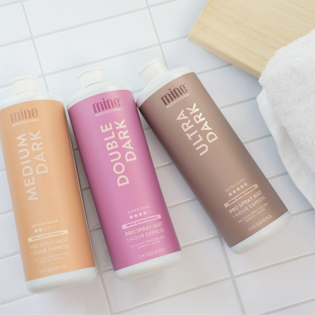 MineTan Spray Tan Solution | Bronze Collection - Dark Sunless Tanning Solutions for a Bronzed, Glow Skin Finish, Fast Dry, Hydrating, Coconut Scented, Salon Pro Formula Fake Tanner Mist, 33.8 Fl Oz