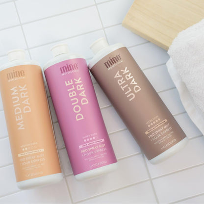 MineTan Spray Tan Solution | Bronze Collection - Dark Sunless Tanning Solutions for a Bronzed, Glow Skin Finish, Fast Dry, Hydrating, Coconut Scented, Salon Pro Formula Fake Tanner Mist, 33.8 Fl Oz