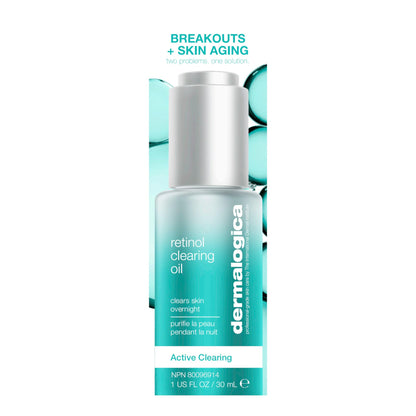 Dermalogica Retinol Clearing Oil Face Serum with Salicylic Acid - Anti-Aging Acne Treatment That Delivers Clearer, Vibrant Skin by Morning, (1 Fl Oz)