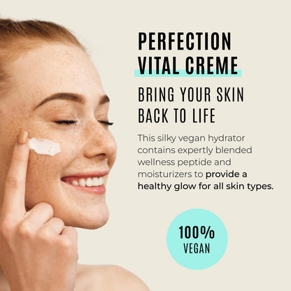 Malibu C Perfection Vital Crème - Daily Face Moisturizer for Dry Skin with Peptide & Pro Vitamin B5 - Hydrating Moisturizer for Fine Lines, Wrinkles, Dark Circles & Puffiness (1.69 oz)