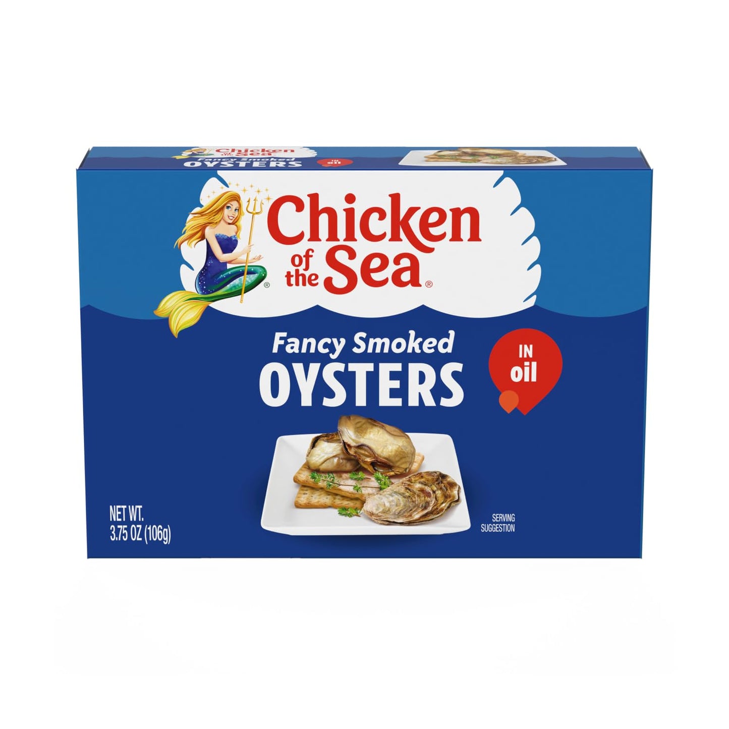Chicken of the Sea Fancy Smoked Oysters in Oil, Canned Oysters, Great for Recipes, 3.75-Ounce Cans (Pack of 18)