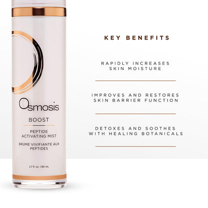 OSMOSIS BOOST Peptide Activating Hydrating Facial Mist with Hyaluronic Acid for Aging, Pigmented, Sensitive and Dry Skin, 2.7 Fl Oz
