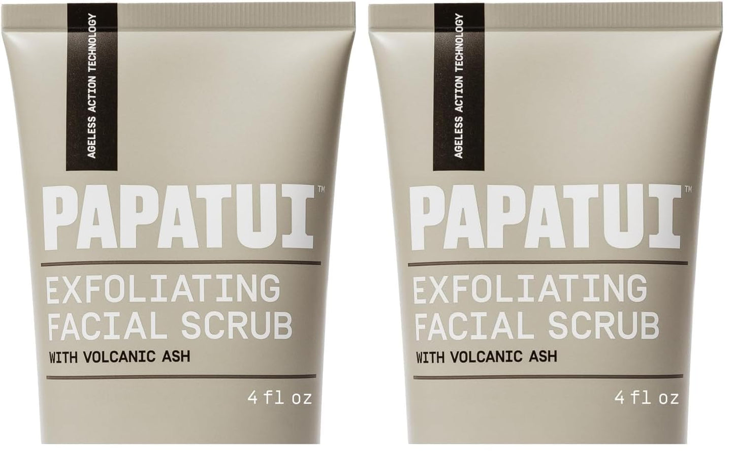 PAPATUI by Dwayne Johnson Exfoliating Facial Scrub for Men | Unscented | Visibly Smooths Wrinkles & Fine Lines | Made with Peptides, Volcanic Ash, Niacinamide, & Hyaluronic Acid | 4oz (Pack of 2)