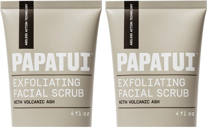 PAPATUI by Dwayne Johnson Exfoliating Facial Scrub for Men | Unscented | Visibly Smooths Wrinkles & Fine Lines | Made with Peptides, Volcanic Ash, Niacinamide, & Hyaluronic Acid | 4oz (Pack of 2)