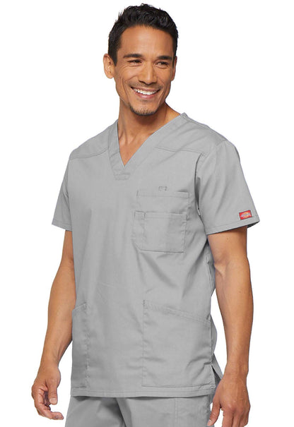 Dickies mens EDS Signature V-Neck Scrub Top Grey X-Large