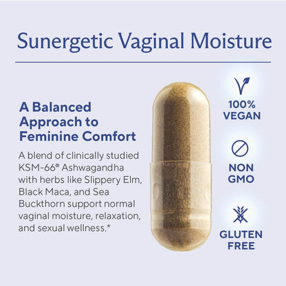 Premium Vaginal Moisture Support Capsules - Vaginal Moisture & Mood, Sexual Function, & Relaxation, Vaginal Dryness, Feminine Wellness & Intimacy, KSM 66 Ashwagandha, Slippery Elm & Maca - 60 Capsules