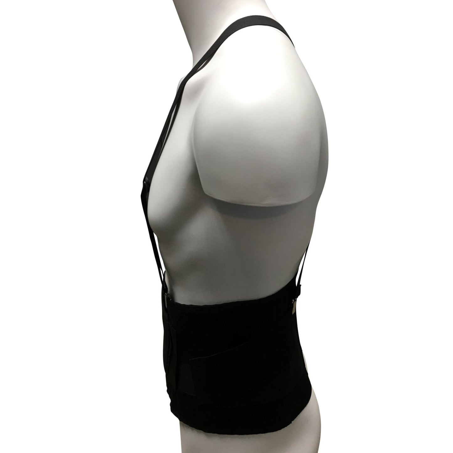 CHAMPION Industrial Belt Back Brace Abdominal Support Shoulder Straps, Black, X-Small