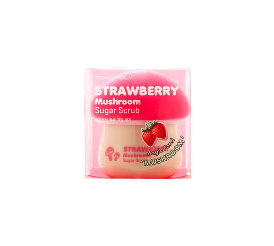 TONYMOLY Strawberry Mushroom Sugar Scrub – Exfoliating Face & Body Scrub with Strawberry & Mushroom Extracts, Sugar Granules & Vitamin C for Smooth, Hydrated, Radiant Skin, 2.37 fl oz