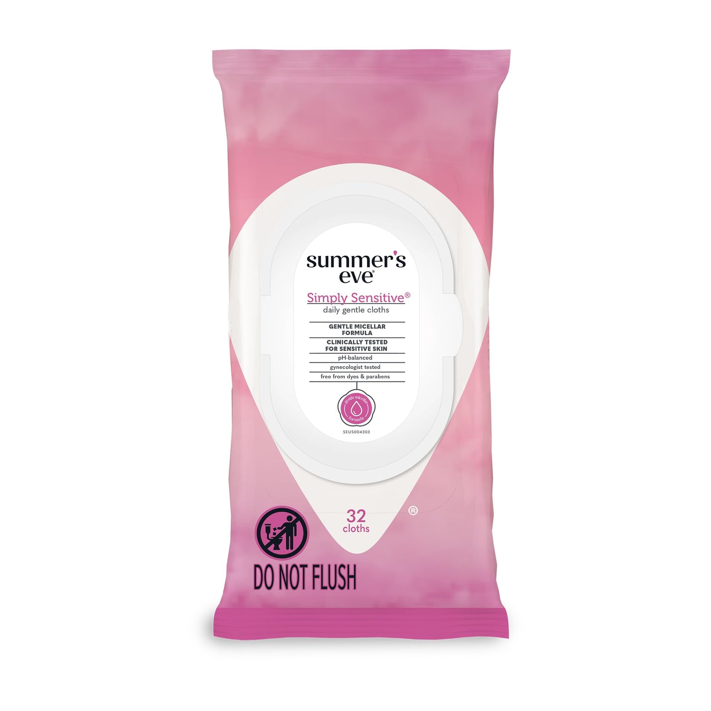 Summer's Eve Simply Sensitive 32ct & Ultimate Odor Control 12ct Feminine Wipes Bundle, Removes Odor, pH Balanced