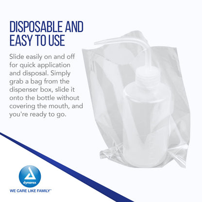 Dynarex Bottle Covers, Transparent Disposable Plastic Bags for Protecting Bottles, Non-Sterile & Latex-Free, Medium 6x8, 1 Box of 500 Bottle Covers (Packaging May Vary)