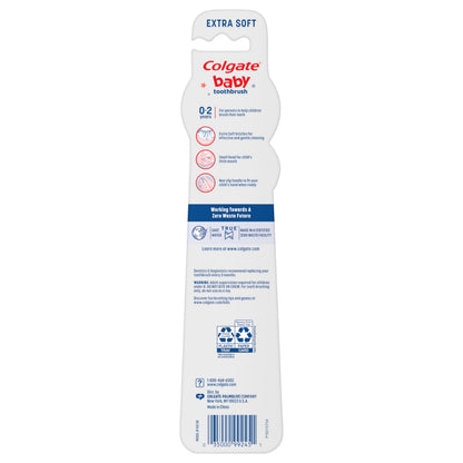 Colgate My First Baby and Toddler Toothbrush, Extra Soft Infant Training Toothbrush, Ages 0-2, 6 Count