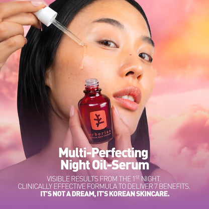 Erborian Multi‑Perfecting Night Serum, Oil & Milky Formulas, Smooths, Even Texture, Hydrates, Firms For Glowy, Mirror Skin Renewal, Korean Skincare