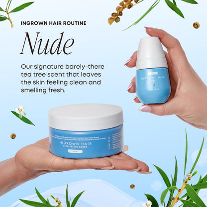 Bushbalm Ingrown Hair Exfoliating Scrub – Pre-Shave Sugar Scrub for Ingrown Hairs, Razor Bumps & Dry Skin – Gently Buffs & Soothes Sensitive Skin – Nude, 236ml