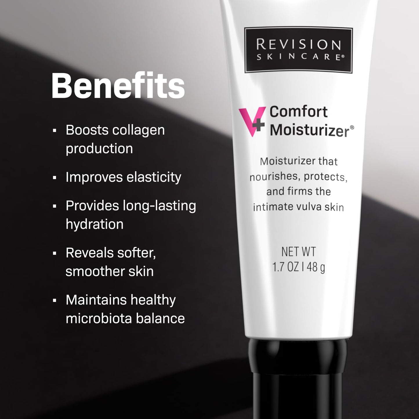 Revision Skincare V+ Comfort Moisturizer™, Intimate Area Moisturizer, Vulva Cream for Dryness, Hormone Free, Fragrance Free, 1.7 oz
