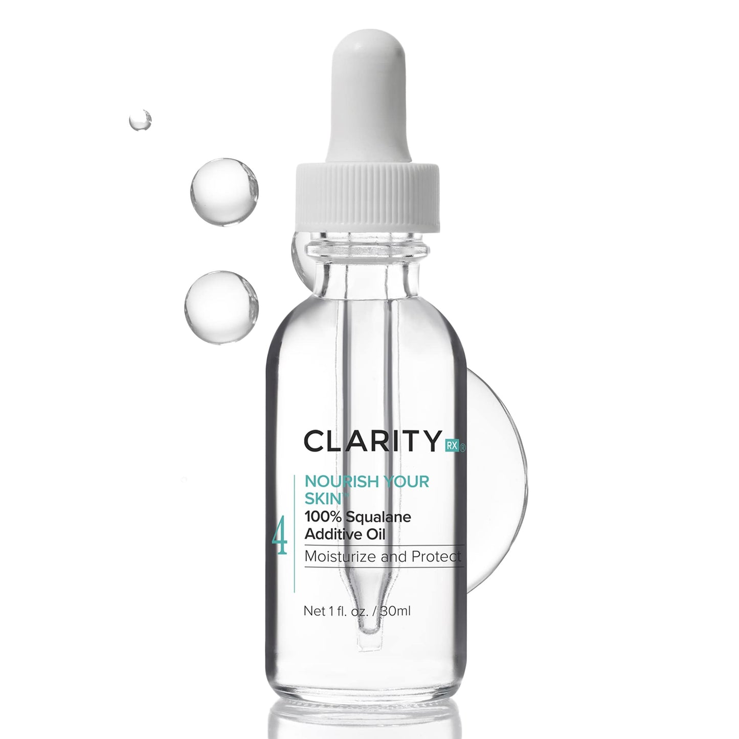 ClarityRx Nourish Your Skin 100% Squalane Oil for Face, Natural Plant-Based Moisturizing Facial Serum with Antioxidants for Dry Skin