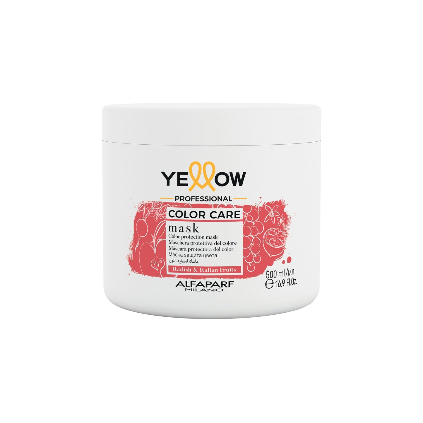 ALFAPARF MILANO Yellow Professional Color care Mask 500ml – Color-Safe Deep Conditioning Treatment for Vibrant, Healthy Hair, Prevents Fading & Enhances Color-Treated, Bleached, and Damaged Hair