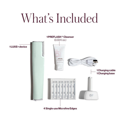 DERMAFLASH LUXE+ Sonic Dermaplaning Tool for Face Peach Fuzz Removal, Anti-Aging and Exfoliation