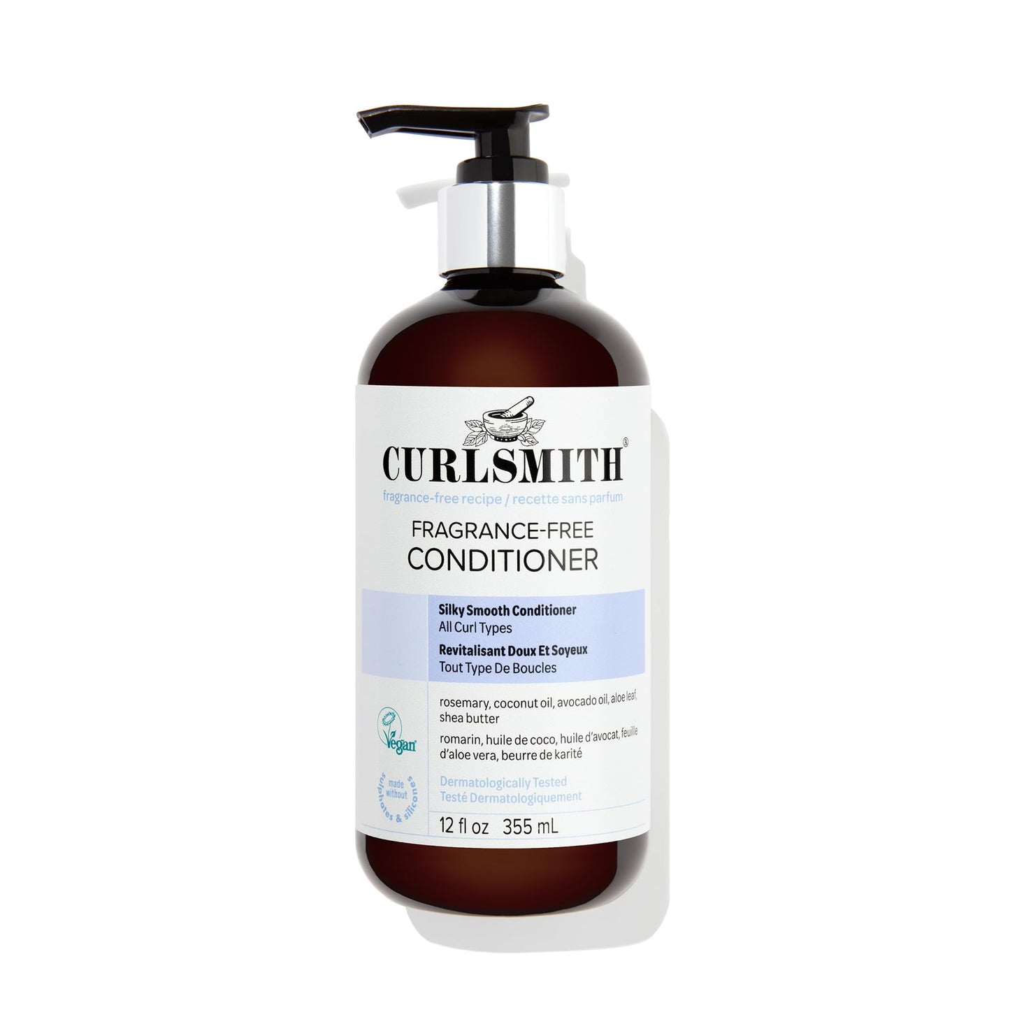 CURLSMITH Fragrance-Free Conditioner - Gently Detangles, Soften and Smooths Hair for Silky Curls (12 oz)