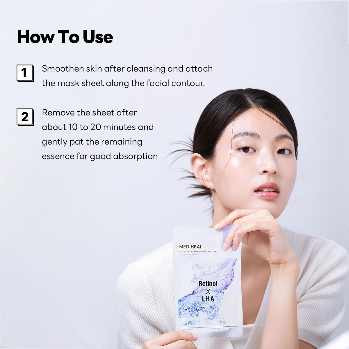 Mediheal Derma Synergy Wrapping Mask for Pore Elasticity (4 Packs) - Pore Spot & Improved Skin Balance with Retinol, LHA