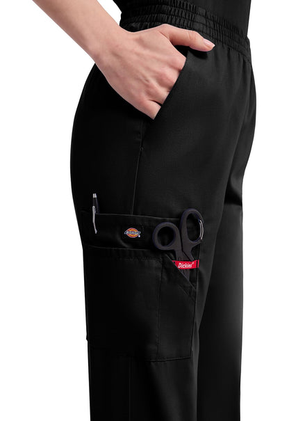 Dickies EDS Signature Scrubs for Women, Elastic Waist Pull-On Cargo Pants for Women in Soft Brushed Poplin - 86106