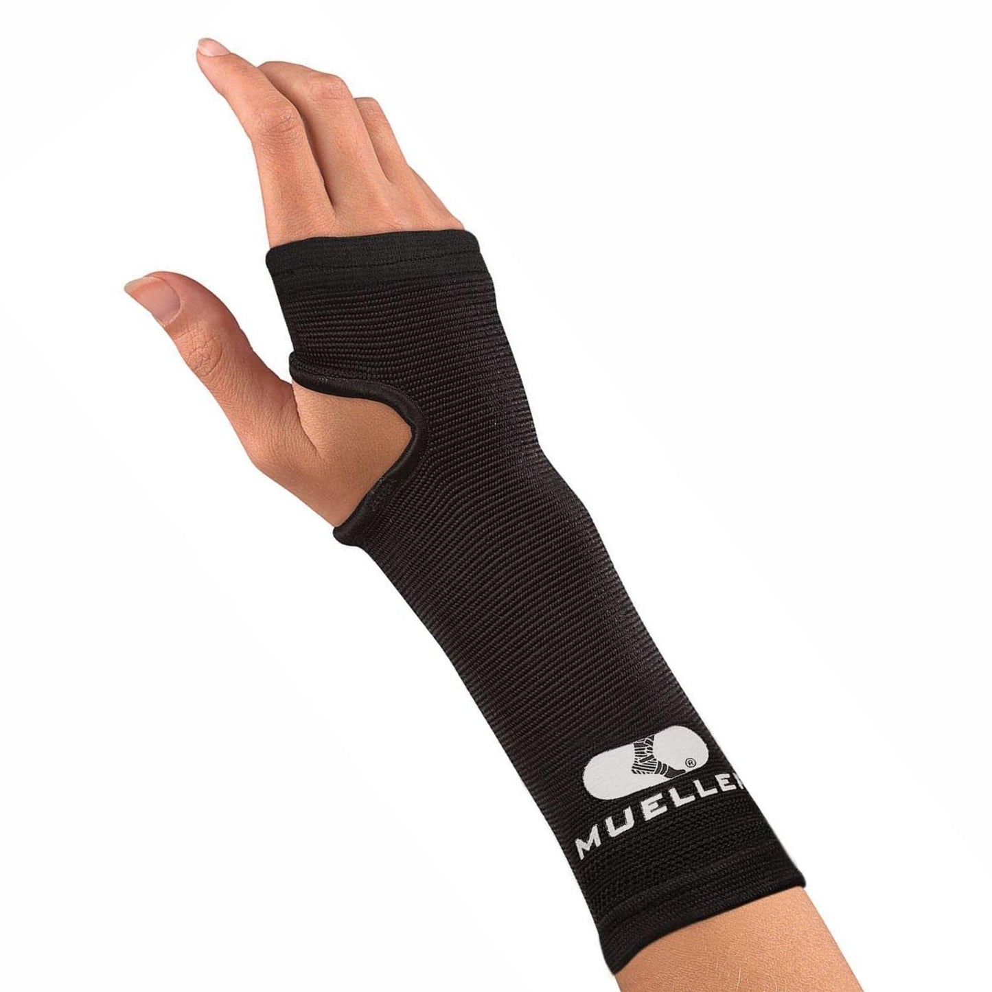 MUELLER Sports Medicine Elastic Wrist Support, Wrist Pain Relief Support for Men and Women, Ideal for Carpal Tunnel, Tendinitis, Arthritis, Black, Large