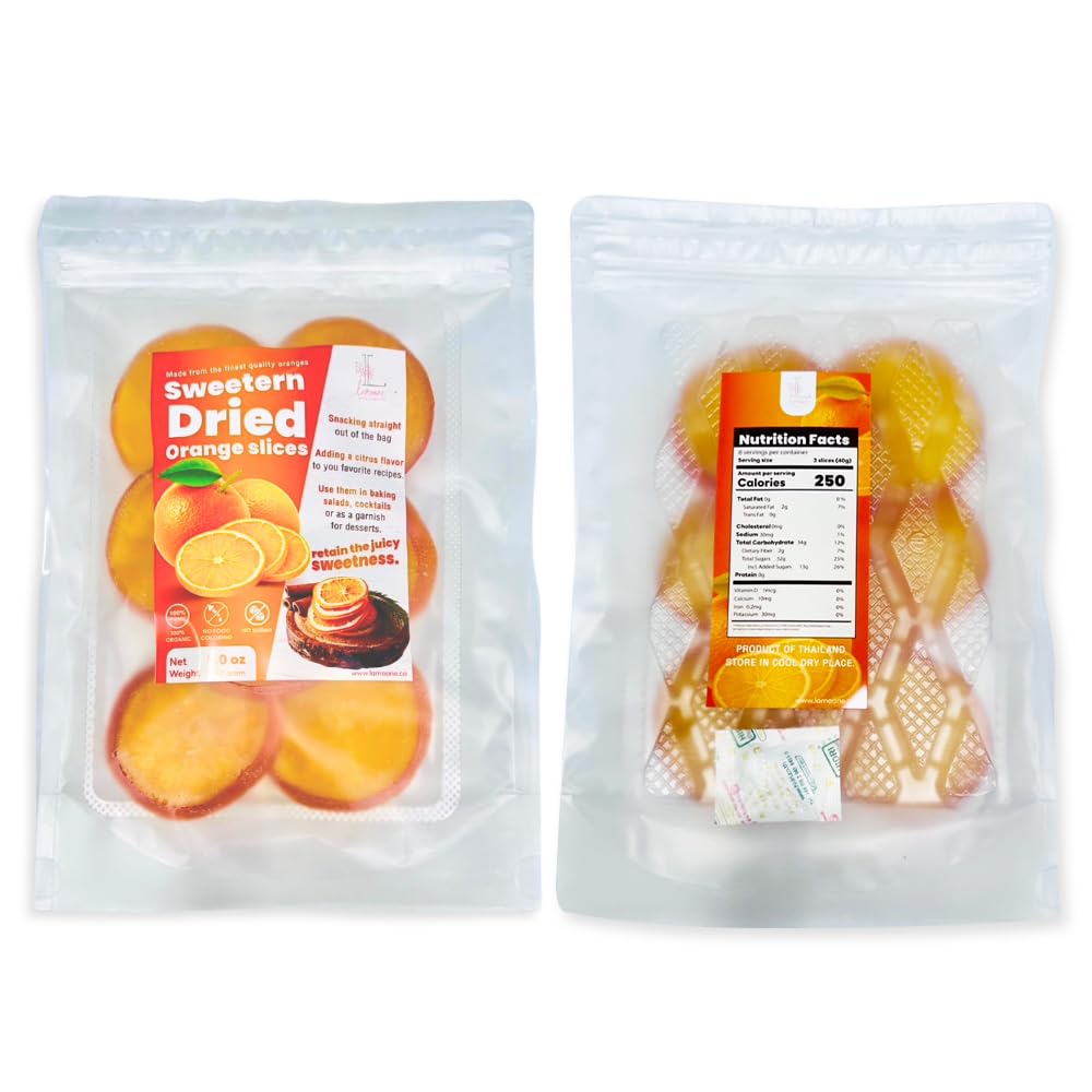 Premium Sweeten Dried Orange Slices, Dehydrated Fruit for Cocktails Garnish, Sweet and Moist, Delicious and Versatile Fruit Garnish, 5 Oz/142g (Pack of 1, 5, Ounce)
