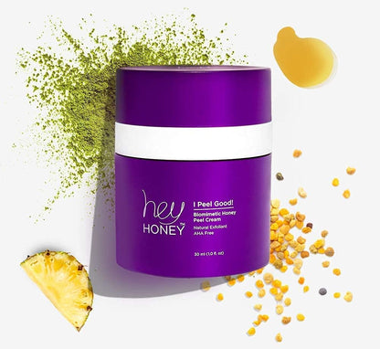 Hey Honey I Peel Good Biomimetic Honey Peel Cream | For Brightened Soft & Even Skin Tone | Deeply Cleansing Honey Peel Cream Treatment 100% Natural & AHA-Free | 1 Oz