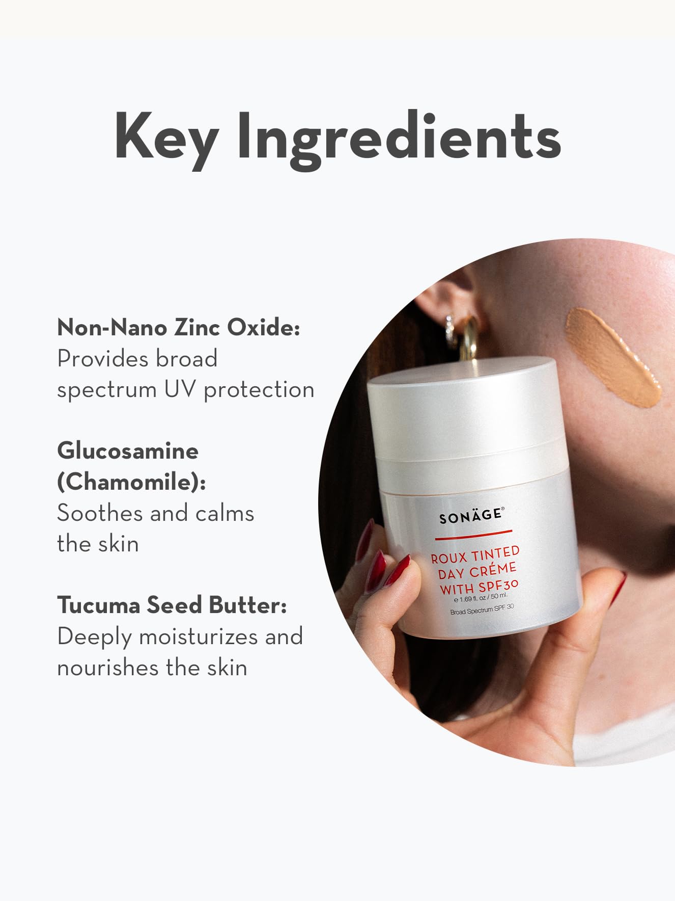 Sonage Roux Tinted Moisturizer with Zinc Oxide SPF 30 Natural Mineral Sunscreen | Lightweight Sheer Coverage, No Whitecast