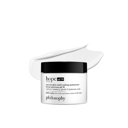 philosophy hope in a jar smooth-glow multi-tasking face moisturizer + spf 30 - with pro-vitamin P, glycolic acid & hyaluronic acid - provides deep & long-lasting hydration - 2 fl oz