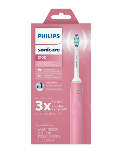 Philips Sonicare 3100 Power Toothbrush, Rechargeable Electric Toothbrush with Pressure Sensor, Deep Pink HX3681/06