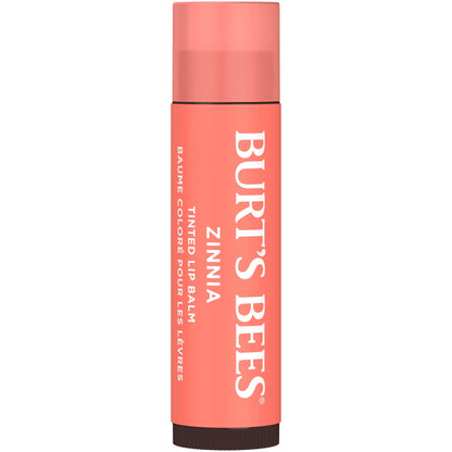 Burt's Bees Easter Basket Stuffers, Lip Tint Balm with Long Lasting 2 in 1 Duo Tinted Balm, Color Infused with Deeply Hydrating Shea Butter for a Natural Looking Buildable Finish, Zinnia (2-Pack)