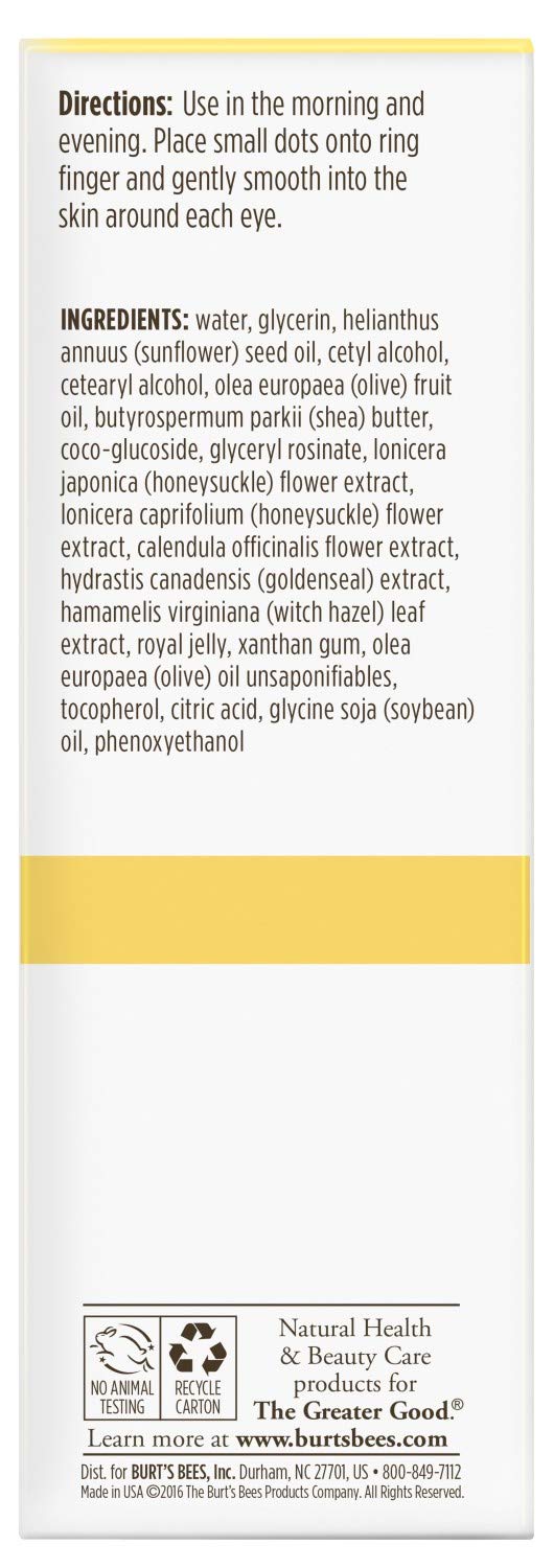 Burt's BeesNormal to Combination Skin Nourishment Eye Cream, Fragrance Free, 0.5 Oz (Package May Vary)