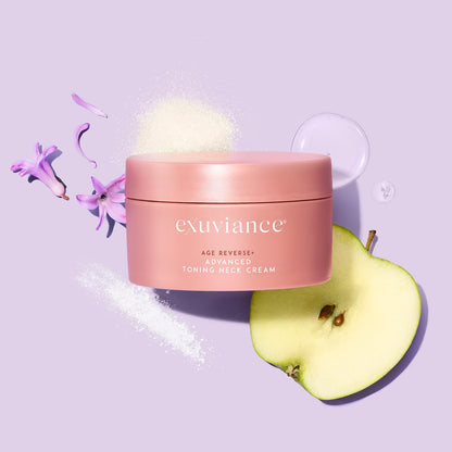 EXUVIANCE AGE REVERSE+ Toning and Firming Neck Cream, Tightens Fine Lines and Wrinkles, Evens Tone, Anti-Aging Décolletage Moisturizer with Advanced Peptide Formula, Bakuchiol, Vitamin E, 4.4 oz