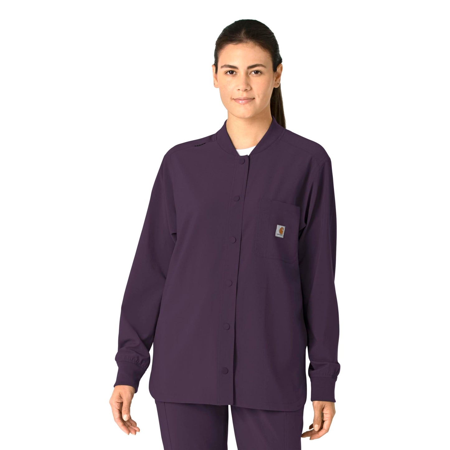 Carhartt Force Cross-Flex Women's Shirt Jacket - Black Plum, 3X