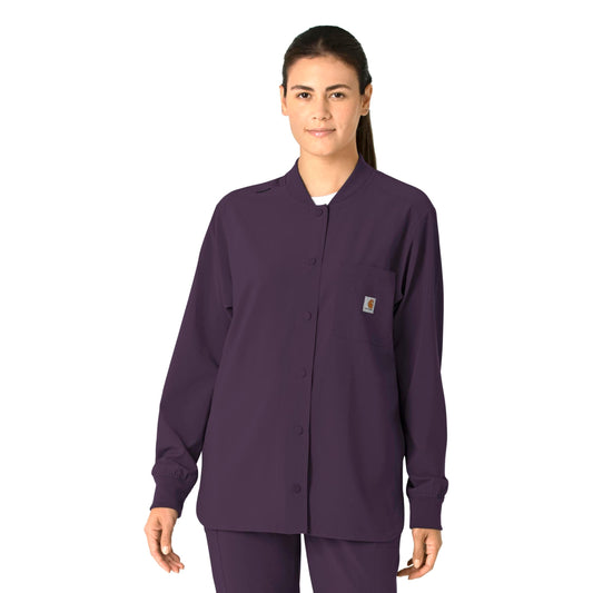 Carhartt Force Cross-Flex Women's Shirt Jacket - Black Plum, 3X