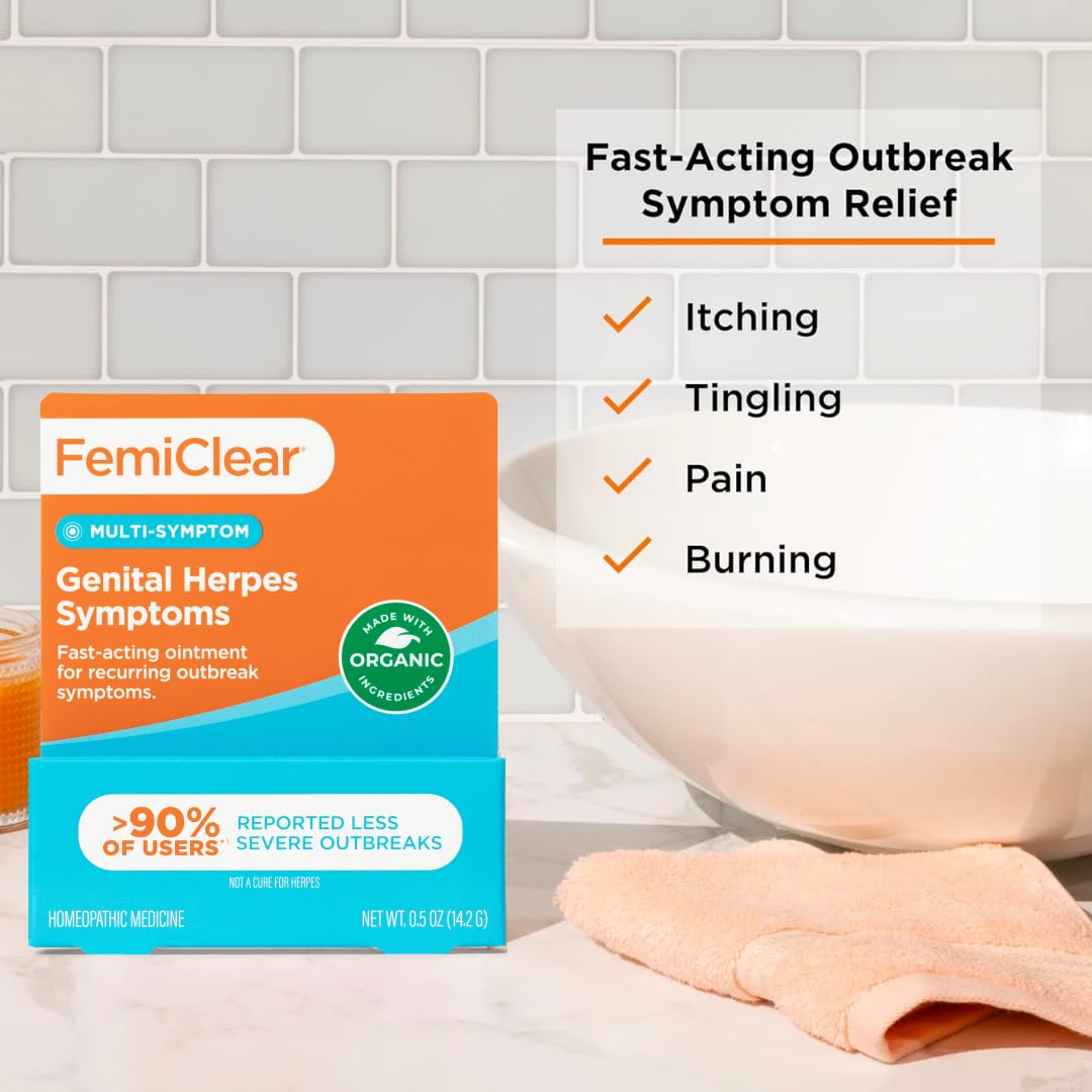 FemiClear Complete Feminine Care, Gentle Wash & Herpes Relief Cream - Natural Ingredients for Comfort