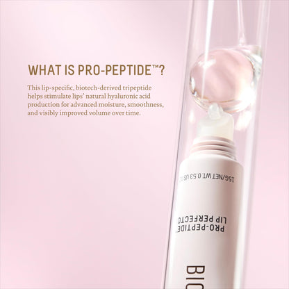 Biossance Pro-Peptide Lip Perfector – Triple-Treat Vegan Lip Balm – Deeply Hydrating with Pro-Peptides & Hyaluronic Acid – Enhances Natural Lip Color – Silky, Glossy Finish