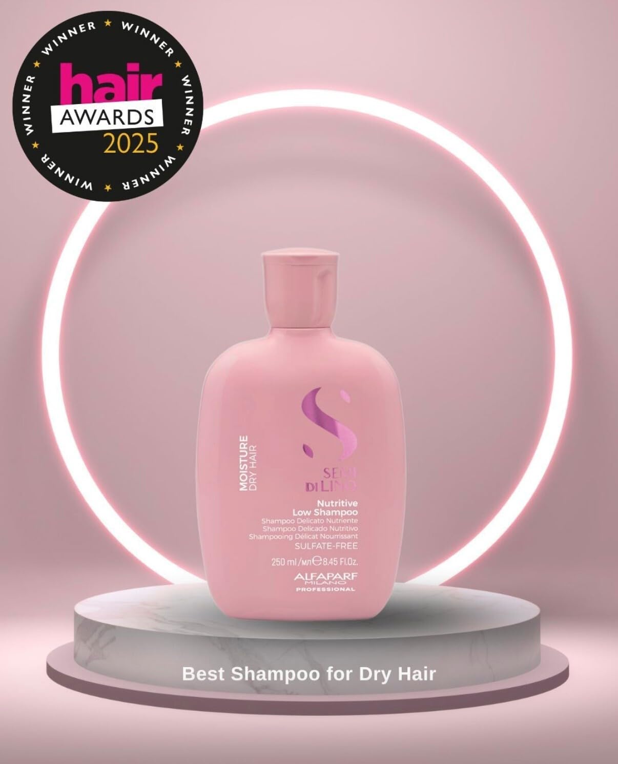 Alfaparf Milano Semi Di Lino Moisture Nutritive Sulfate Free Shampoo for Dry Hair - Paraben and Paraffin Free - Safe on Color Treated Hair - Professional Salon Quality