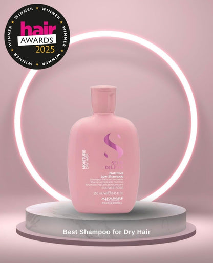 Alfaparf Milano Semi Di Lino Moisture Nutritive Sulfate Free Shampoo for Dry Hair - Paraben and Paraffin Free - Safe on Color Treated Hair - Professional Salon Quality