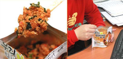 Woori's Ready to Eat Bibimbap Korean Mixed Rice Bowl100g (3.53oz) 335 Kcal - (KIMCHI, 2 PACK)