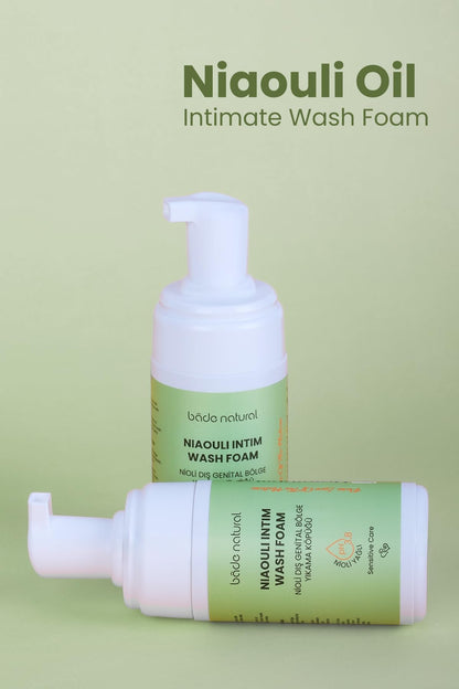 Bade Natural Niaouli Oil Feminine Foaming Wash – pH 3.8, Intimate Cleanser with Aloe Vera – Gentle Freshness & Moisture for Sensitive Skin, 4.2 fl oz (125 ml)